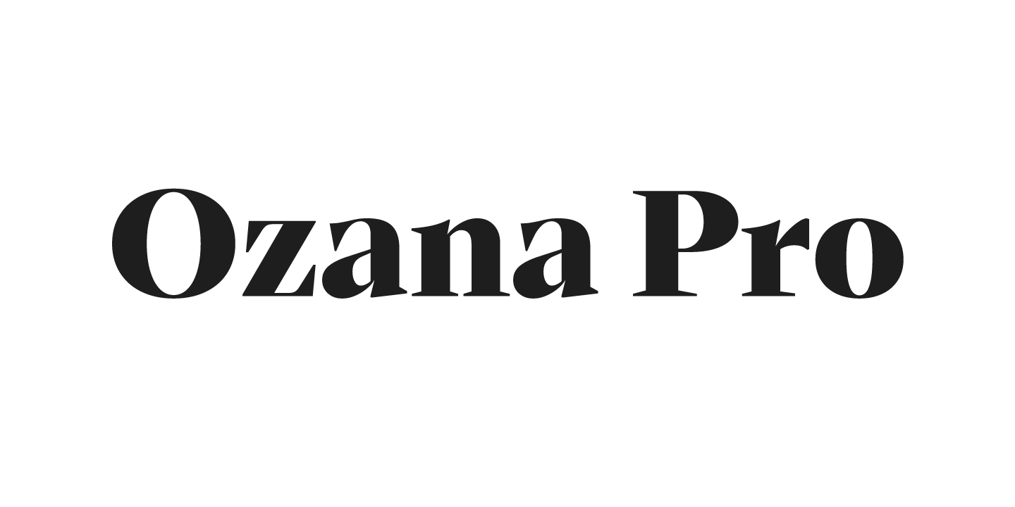 Mostardesign Type Foundry - Ozana Pro A serif font family with 24 styles