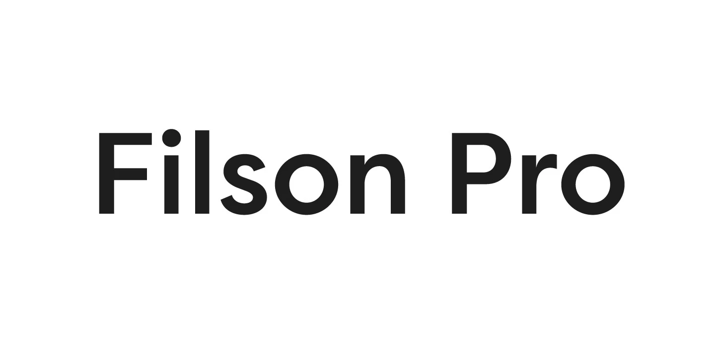 Mostardesign Type Foundry - Filson Pro font family with a stylish geometric sans with 16 styles