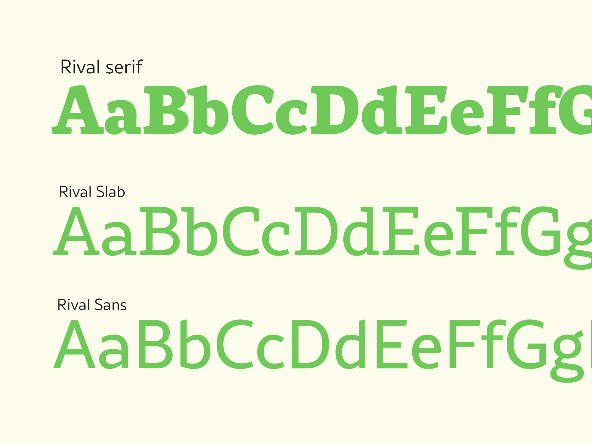Rival font family bu Mostardesign Type Foundry